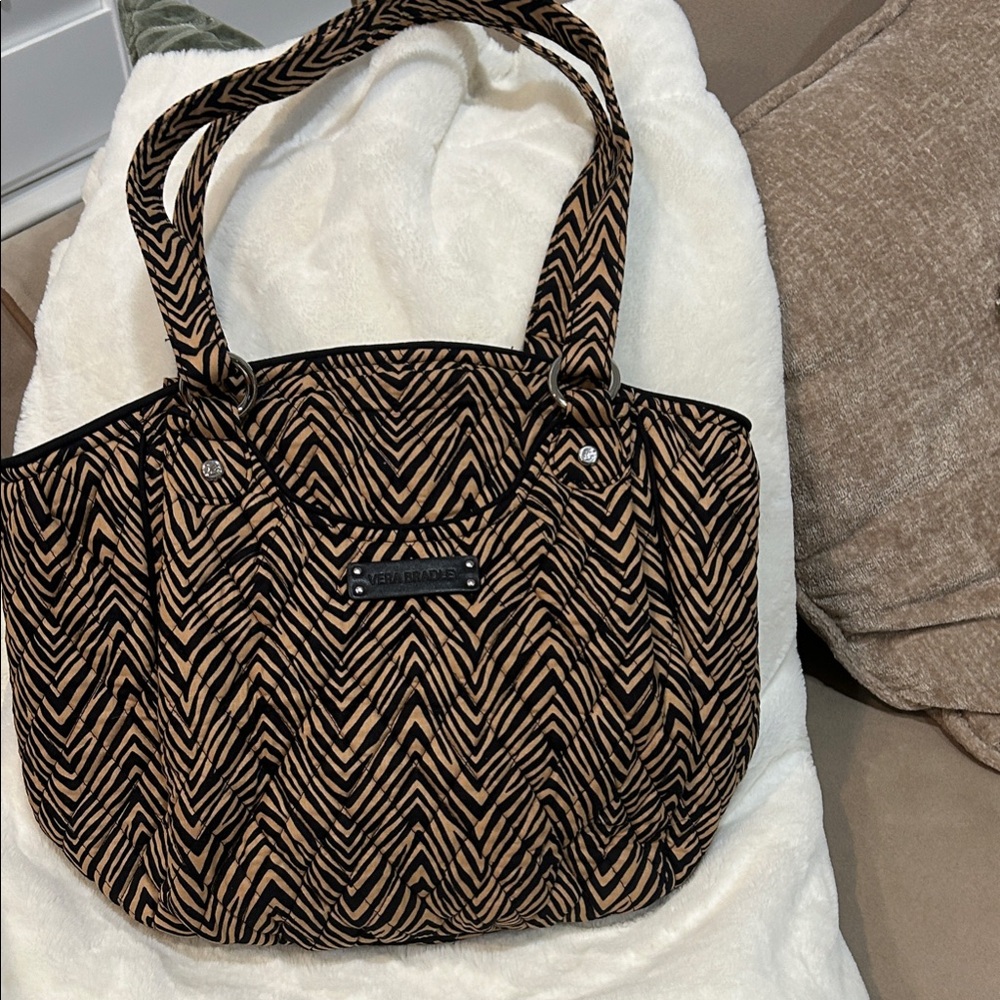 Vera Bradley Glenna Zebra Black and Tan Tote